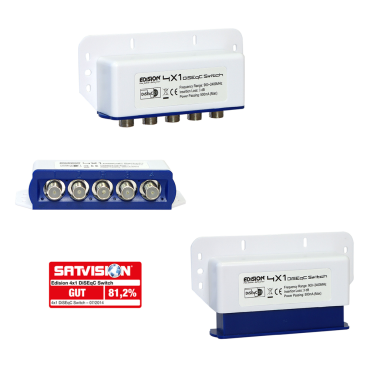 Edision DiseqC-Schalter 4/1 mit Wetterschutzgeh&auml;use DVB-S/DVB_S2 SAT DIGITAL FullHD 3D und HDTV f&auml;hig
