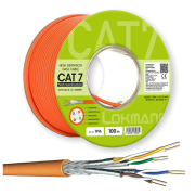 Cat 7 Netzwerkkabel Simplex 1000 MHz S/FTP, AWG23, Orange...