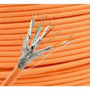 Cat 7 Netzwerkkabel Simplex 1000 MHz S/FTP, AWG23, Orange Halogenfrei,100 meter