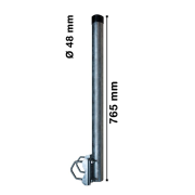 Gel&auml;nderhalter - Mastverl&auml;ngerung Stahl Feuerverzinkt 80cm lang &Oslash;48mm