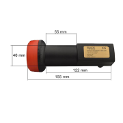 HD-LINE Twin-LNB Black Premium, 62dB, 0,1 dB, vergoldete Anschl&uuml;sse