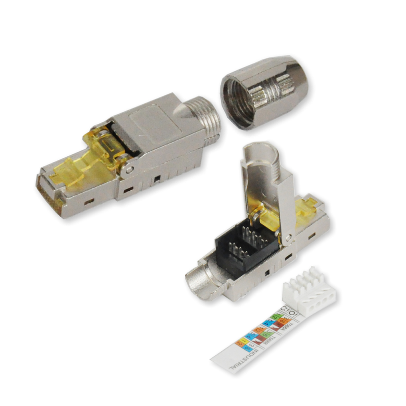 6x Cat7 CAT 7 RJ45 Netzwerk Stecker werkzeuglos Metall geschirmt Netzwerkstecker 6x Cat7 CAT 7 RJ45 Netzwerk Stecker werkzeuglos Metall geschirmt Netzwerkstecker