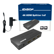 EDISION 4K HDMI Splitter 1x2 Verteiler Ultra HD, Full HD,...