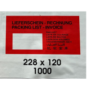 Lieferschein-/Rechnungstaschen selbstklebend, rot, 1000...